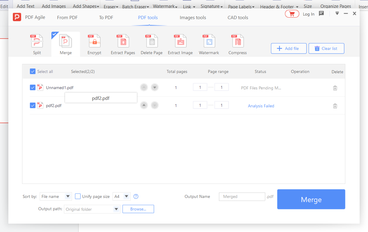 Saving the merged PDF as a single combined document