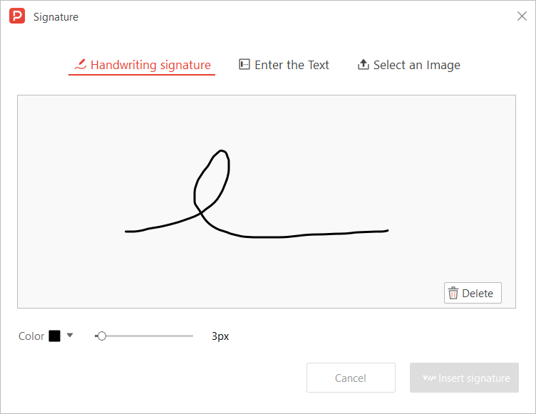 Drawing a signature box on the document page