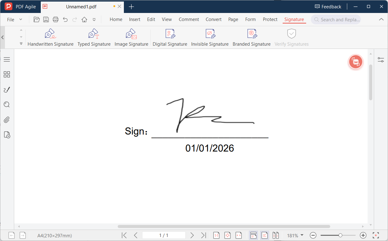 Applying the digital signature to the PDF document